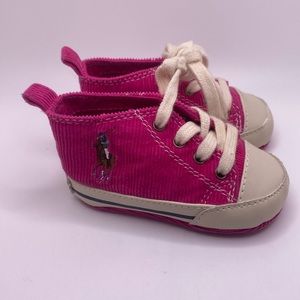 Pink Polo Ralph Lauren Soft Soled Baby Sneaker Sz 2